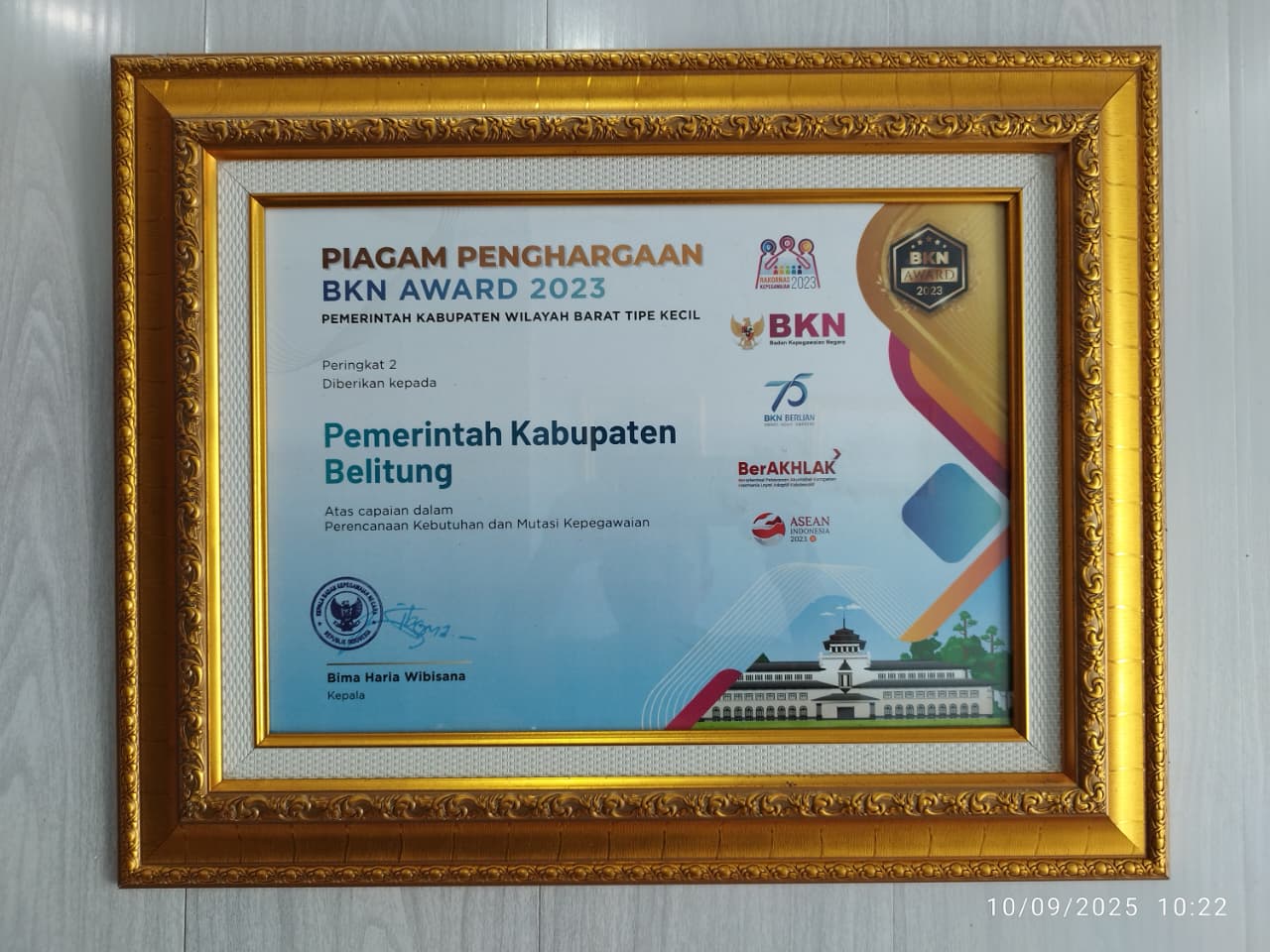 PERINGKAT 2 ATAS CAPAIAN PERENCANAAN KEBUTUHAN DAN MUTASI KEPEGAWAIAN